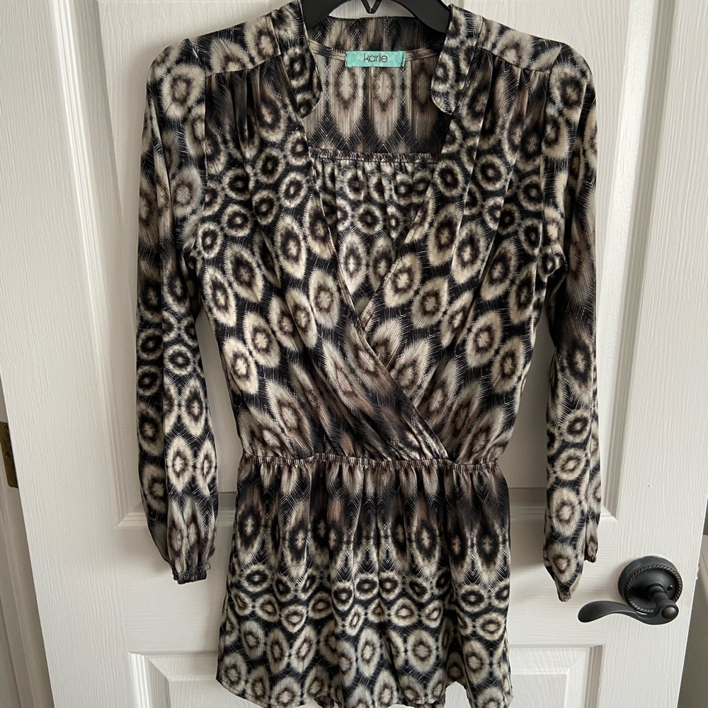 Karlie black and gray shorts romper. Size small